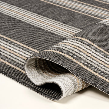 Argo Classic Nautical Mitre Stripe Reversible Machine-Washable Indoor/Outdoor Area Rug